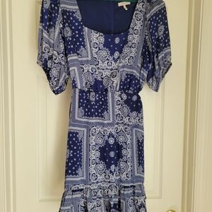 BCBGeneration Navy and White Patterned Dress